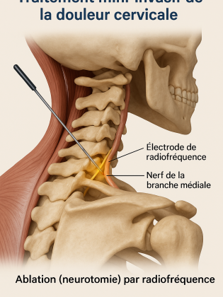 Soulagez vos douleurs cervicales sans chirurgie grâce à l’ablation par radiofréquence : un traitement mini-invasif, rapide et efficace.
